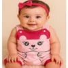 Jardineira de bebe menina + laço de cabelo bebe blogueirinha