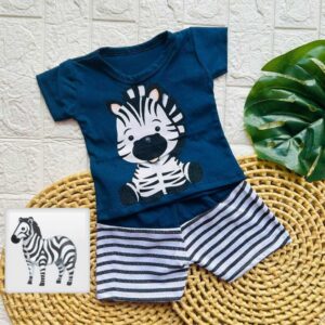 Conjunto de bebê menino tematíco zebrinha verão
