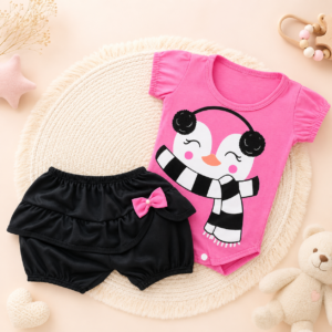 Alternative view of Conjunto de Bebê Menina estampa Pinguim fofinho