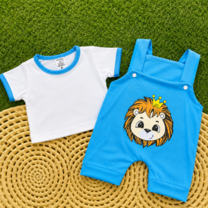 Alternative view of kit Macacão + camisa para bebê menino roupa de bebê verão calor mesversario temático fofo
