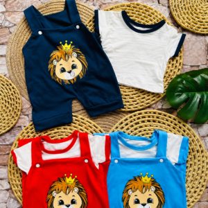 kit Macacão + camisa para bebê menino roupa de bebê verão calor mesversario temático fofo