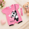 Kit Macacão para bebê menina + faixa de cabelo calor verão blogueirinha mêsversario