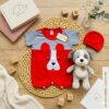 kit macacão de bebê menino cachorrinho verão fofo