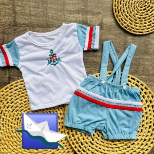 Alternative view of Jardineira + Camiseta para bebê menino verão estilo Marinheiro