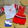 Jardineira + Camiseta para bebê menino verão estilo Marinheiro
