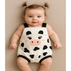 Macacão de verão para bebê menina fofinho + laço de cabelo