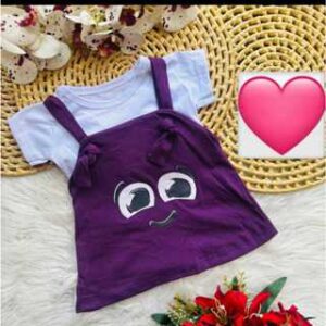 Alternative view of Kit vestido + camisa para bebê menina temático fofinho roupa de bebê verão