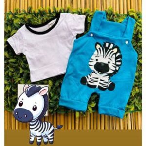 Alternative view of Jardineira de bebê Menino + Camisa Zebra Estiloso confortável