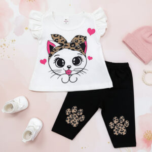 Alternative view of Conjunto Blogueirinha Bebê Menina Gatinha