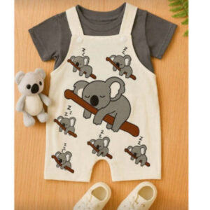 Jardineira de bebê menino + Camiseta Coalinha fofa verão