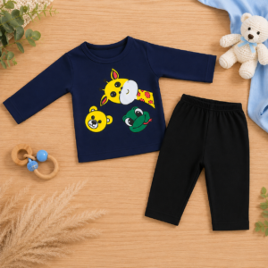 Conjunto de bebê menino calça e blusa meia estação safari baby
