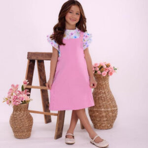 Vestido + camisa de menina fashion estilo blogueirinha tendencia lançamento