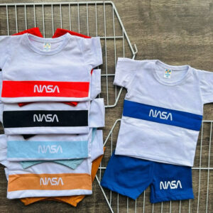 Conjunto de bebê menino camiseta + short verão fofinho