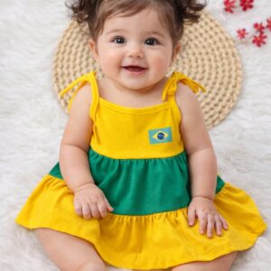 Alternative view of Vestido de bebê menina alcinha copa do mundo Brasil 6 a 9 meses