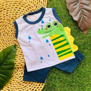 Alternative view of Conjunto para bebê menino camiseta e Shorts Jacaré Interativo Conjunto fofo para bebê