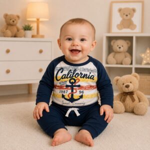 conjunto ideal Meia Estação para bebe menino fofo