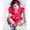 Romper Jardineira temático mesversario menina barbie