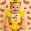 Jardineira Romper Body Bebe Menina Luxo Festa Vestidinho Mesversario Temático magali