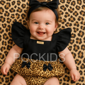 Romper Body Bebe Menina Luxo Festa Vestidinho Mesversario oncinha