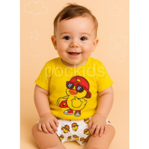 Conjunto para bebe menino 3 a 6 meses pintinho fashion