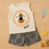 Kit 2 peças conjunto regata + Short para bebê menino roupa de bebê menino fresquinha