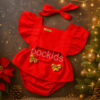 Romper Jardineira temático mesversario menina Festa ensaio Book temático natal
