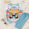 Branco body e calça Azul bebe