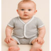 Pijama de bebe verão menino com  botão fofo  verão 100% algodão confortavel