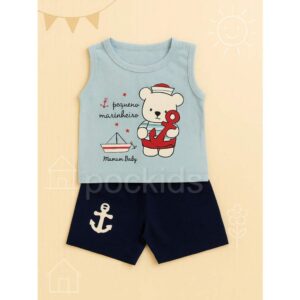 Alternative view of Conjunto Regata + Short para bebê menino Kit 2 peças de verão para bebê