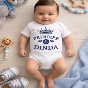 Body de bebe menino Principe da Dinda Festas FofasBody de bebe menino Principe da Dinda Festas Fofas