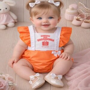 Romper de bebê Menina Chegou Sua Encomenda Shopee Body Bebê Fofo