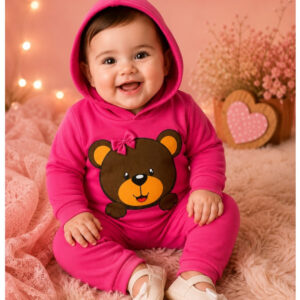 Alternative view of Conjunto de Bebê Menina com capuz Ursinha quetinho otimo para dias frios