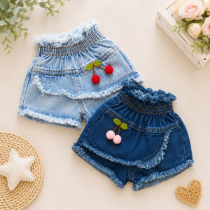 Short Saia Jeans Infantil Para menina verão Moda Blogueirinha