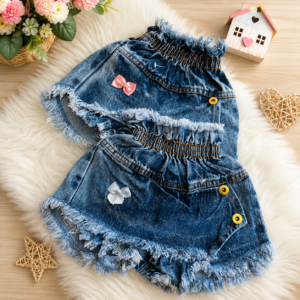 Alternative view of Shorts saia jeans Infantil para meninas roupa de menina infantil verão