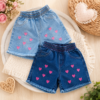 Short infantil de menina corações fashion