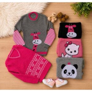 Blusa de frio infantil para meninas blusa de lã blogueirinha Outono/Inverno