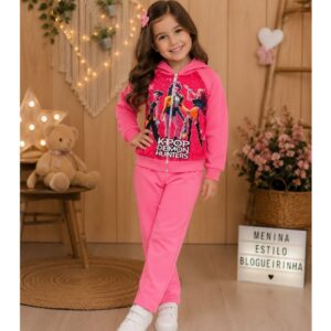 Conjunto Infantil Menina com Zíper e Capuz – Guerreiras do K-Pop Blogueirinha Diva