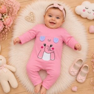Macacão Bebê Menina Estampado Hiino Roupa Infantil Delicada e Fofa