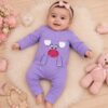 Macacão Bebê Menina Estampado Roupa Infantil Delicada e Fofa