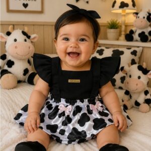Jardineira Romper  temático Bebê Menina Body Temático Book Festa Mesversário
