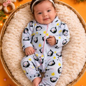 Macacão de Menina Estampado Zíper