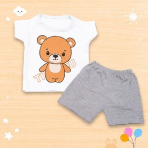 Conjunto infantil de bebê Menino Ursinho puro estilo