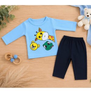 Alternative view of Conjunto de bebê menino calça e blusa meia estação safari baby