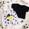 Kit macacão + camiseta de bebê menino Vaquinha