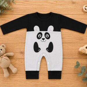 Alternative view of Macacão de bebê menino Longo Animais Pandinha