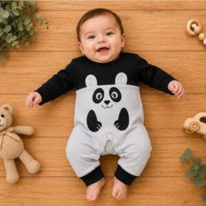 Macacão de bebê menino Longo Animais Pandinha