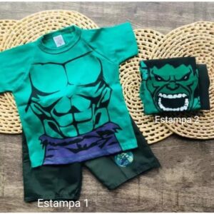 Conjunto menino Hulk camiseta e short
