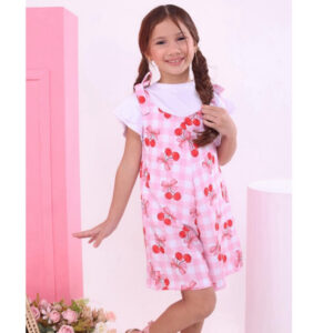 Alternative view of Macacão menina infantil + Camiseta estampas Fofas Blogueirinha