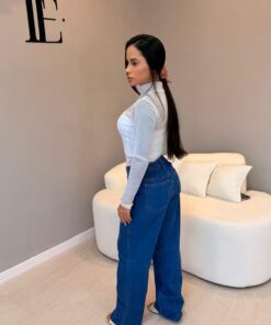 Alternative view of Calça Jeans Wide Leg Lavagem Escura