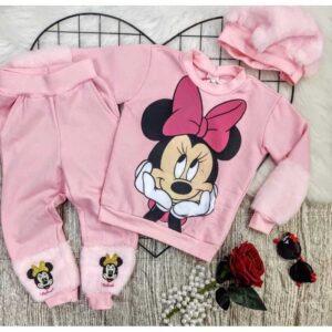 Conjunto de frio infantil para meninas + boina agasalho infantil moda blogueirinha